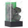 Image de Iello Chessex - Set De 7 DÃ©s - Granite - Earth Noir/Vert