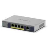 Image de NETGEAR GS105P - Commutateur - non gÃ©rÃ© - 1 x 10/100/1000 + 4 x 10/100/1000 (PoE+) - de bureau, fixation murale - PoE+ (63 W)