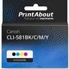 Image de Cartouche compatible Canon CLI-581BK/C/M/Y - 4 couleurs - Grande capacité - Multipack