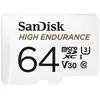 Image de SanDisk High Endurance - Carte mÃ©moire flash (adaptateur microSDXC vers SD inclus(e)) - 64 Go - Video Class V30 / UHS-I U3 / Class10 - microSDXC UHS-I