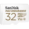 Image de SanDisk Max Endurance - Carte mÃ©moire flash (adaptateur microSDHC - SD inclus(e)) - 32 Go - Video Class V30 / UHS-I U3 / Class10 - microSDHC UHS-I