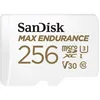 Image de SanDisk Max Endurance - Carte mémoire flash (adaptateur microSDXC vers SD inclus(e)) - 256 Go - Video Class V30 / UHS-I U3 / Class10 - microSDXC UHS-I