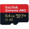 Image de SanDisk Extreme Pro - Carte mémoire flash (adaptateur microSDXC vers SD inclus(e)) - 64 Go - A2 / Video Class V30 / UHS-I U3 / Class10 - microSDXC UHS-I
