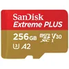 Image de SanDisk Extreme PLUS - Carte mémoire flash (adaptateur microSDXC vers SD inclus(e)) - 256 Go - A2 / Video Class V30 / UHS-I U3 / Class10 - microSDXC UHS-I