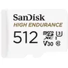 Image de SanDisk High Endurance - Carte mémoire flash (adaptateur microSDXC vers SD inclus(e)) - 512 Go - Video Class V30 / UHS-I U3 / Class10 - microSDXC UHS-I