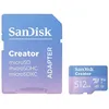 Image de SanDisk Creator - Carte mÃ©moire flash (adaptateur microSDXC vers SD inclus(e)) - 512 Go - A2 / Video Class V30 / UHS-I U3 - microSDXC UHS-I