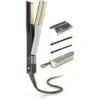 Image de Lisseur + Sèche-cheveux Shark SilkiPro Straight tout-en-un, avec étui de rangement résistant à la chaleur - Moka métallisé Moka | HT401EUSL 