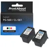 Image de PG-560XL / CL-561XL Cartouche d'encre compatible Canon Noir + Multipack 3 couleurs Haute Capacité