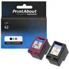Image de Cartouche compatible HP 62 (N9J71AE) - Noir + 3 couleurs - Multipack