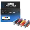 Image de Cartouche compatible Canon CLI-551 C/M/Y/BK - 4 couleurs - Multipack