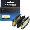 Image de Cartouche compatible HP 711 (CZ136A) - 3x Jaune - Multipack