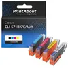 Image de Cartouche compatible Canon CLI-571BK/C/M/Y - 4 couleurs - Multipack