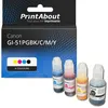 Image de Cartouche compatible Canon GI-51PGBK/C/M/Y - 4 couleurs - Multipack