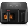 Image de Friteuse Sans Huile - - Double Compartiment 3,2L Et 5,1L - 2700 W - Noir en occasion ou reconditionné