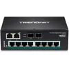 Image de TRENDnet TI-PG102 - Commutateur - non gÃ©rÃ© - 8 x 10/100/1000 (PoE+) + 2 x SFP Gigabit combinÃ© - Montage sur rail DIN, fixation murale - PoE+ (240 W) - Tension CC - ConformitÃ© TAA