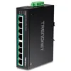 Image de TRENDnet TI-PE80 - Industrial - commutateur - 8 x 10/100 (PoE+) - Montage sur rail DIN, fixation murale - PoE+ (200 W) - Tension CC - ConformitÃ© TAA