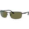 Image de Rayban - Lunettes de soleil lifestyle polarisantes - RB3498 Polished Black G-15 Green en Aluminium - Noir