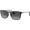 Image de Rayban - Lunettes de soleil lifestyle - Chris Matte Rubber Black Light Grey Gradient Dark Grey - Noir