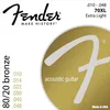 Image de Fender 70xl Extra Light Cordes Guitare Folk Acoustique 10-48