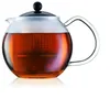 Image de Bodum ThÃ©iere A Piston Avec Anse, Couvercle Et Filtre Assam 0,5 L Noir Et Transparent