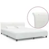 Image de vidaXL Cadre de lit Blanc Similicuir 160x200 cm