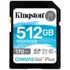 Image de Kingston Canvas Go! Plus - Carte mÃ©moire flash - 512 Go - Video Class V30 / UHS-I U3 / Class10 - SDXC UHS-I