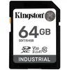 Image de Kingston Industrial - Carte mÃ©moire flash - 64 Go - A1 / Video Class V30 / UHS-I U3 / Class10 - microSDXC UHS-I