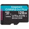 Image de Kingston Canvas Go! Plus - Carte mÃ©moire flash - 128 Go - A2 / Video Class V30 / UHS-I U3 / Class10 - microSDXC UHS-I