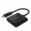 Image de Belkin USB-C to HDMI + Charge Adapter - Adaptateur vidéo - USB-C mâle pour HDMI, USB-C (alimentation uniquement) femelle - noir - support 4K, USB Power Delivery (60W)