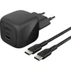 Image de secteur USB-C 45W, avec câble d'un mètre USB-C vers USB-C inclus, noir. en occasion ou reconditionné