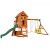 Image de Aire De Jeux En Bois  Avec BalanÃ§oire / Toboggan / Bac De Sable / Mur D'escalade  Maisonnette En Bois - Backyard Discovery Atlantic
