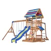 Image de Aire De Jeux En Bois  Avec BalanÃ§oire / Toboggan / Bac De Sable / Pique-Niquer  Maisonnette En Bois - Backyard Discovery Northbrook