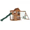 Image de Aire De Jeux En Bois  Avec BalanÃ§oire / Toboggan / Bac De Sable / Mur D'escalade  Maison Enfant Exterieur - Backyard Discovery Hill Crest