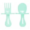 Image de Set De 2 Couverts D'apprentissage Ergonomiques Vert Menthe - Grabease