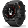 Image de Garmin Fenix 7X Pro - Solar Edition - 51 mm - gris ardoise - Oui montre de sport avec bracelet - silicone - noir - taille du poignet : 127-210 mm - affichage 1.4" - 32 Go - Bluetooth, Wi-Fi, ANT+...