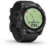 Image de Garmin epix Pro - Standard Edition - 2e génération - 51 mm - polymère renforcé de fibres gris ardoise - Oui Montre connectée avec bracelet - silicone - noir - taille du poignet : 127-210 mm -...