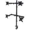 Image de Manhattan Support de bureau quadruple pour TV/moniteurs, Ã©crans 10" Ã  27", montage sur pied ou par pince, CompatibilitÃ© VESA : 75x75 et 100x100 mm (vÃ©rifiez les dimensions des quatre trous de fixation Ã  l'arriÃ¨re), charge max. 8 kg par Ã©cran...