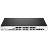 Image de D-Link DGS 1210-28MP - Commutateur - GÃ©rÃ© - 24 x 10/100/1000 (PoE+) + 4 x Gigabit SFP - de bureau, Montable sur rack - PoE+