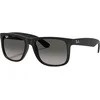 Image de Rayban - Lunettes de soleil lifestyle - Justin Classic Matte Rubber Black Dark Grey en Nylon - Noir