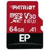 Image de Patriot EP Series - Carte mÃ©moire flash (adaptateur microSDXC vers SD inclus(e)) - 64 Go - A1 / Video Class V30 / UHS-I U3 / Class10 - microSDXC UHS-I