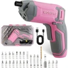 Image de Perceuse Visseuse Sans Fil 3,6V WORKPRO, Visseuse Devisseuse Excentrique Rechargeable avec Batterie 2,0Ah, 7Nm, 2 Sens Rotation + Lampe LED, Cable Charge USB, 24 Accessoires, pour Bricolage, Rose