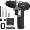 Image de Kit de Perceuses Visseuse Sans Fil 8V Noir WORKPRO, Visseuse Devisseuse Sans Fil 2000mAh, Couple 12Nm, Mandrin de Percage 10mm, LED Lumiere, Kit d'Accessoires Complet, pour Reparation Maison DIY