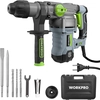 Image de Marteau Perforateur Ãlectrique 1500W WORKPRO, Perceuse Ã  Percussion, Marteau Rotatif avec PoignÃ©e Rotative 360Â°, 4 Fonctions, Mandrin SDS-PLUS, PerÃ§age et Burinage, LivrÃ© avec Mallette et Accessoires