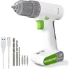 Image de Perceuse Visseuse sans Fil 12V WORKPRO Tout-en-un avec Mandrin 10mm(3/8) et Batterie 1500mAh, Charge Facile par USB de Type C, Reglage de Couple 17 + 1, et 3 Forets en HSS et 3 Embouts a Double Tete