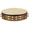 Image de Meinl Tah2vwb - Tambourin Bois Avec Peau 2 RangÃ©es De Cymbalettes - Walnut Brown