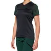 Image de 100% Ridecamp Maillot De VÃ©lo Ã Manches Courtes Pour Dames, Noir-Vert, Taille Xl Pour Femmes