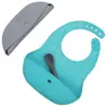 Image de Bavoir de poche BBLÜV avec cuillère Gris/Aqua 2 pièces