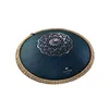 Image de Meinl Sonic Energy Octave Steel Navy Blue Floral Tongue Drum, 16 Pouces, D Amara, 9 Notes
