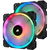 Image de CORSAIR LL Series LL140 RGB Dual Light Loop - Ventilateur chÃ¢ssis - 140 mm - blanc, bleu, jaune, rouge, vert, orange, violet - 14 cm (pack de 2)