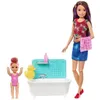 Image de Barbie - Coffret Babysitter - Heure Du Bain - Coffret Poupee - Comprend 1 Poupee. 1 Bebe. 1 Baignoire Et Des Accessoires